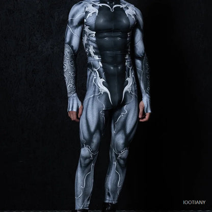 Mechanical Muscle Zentai Bodysuit — Men’s Halloween Punk Cosplay & Carnival Costume 2025
