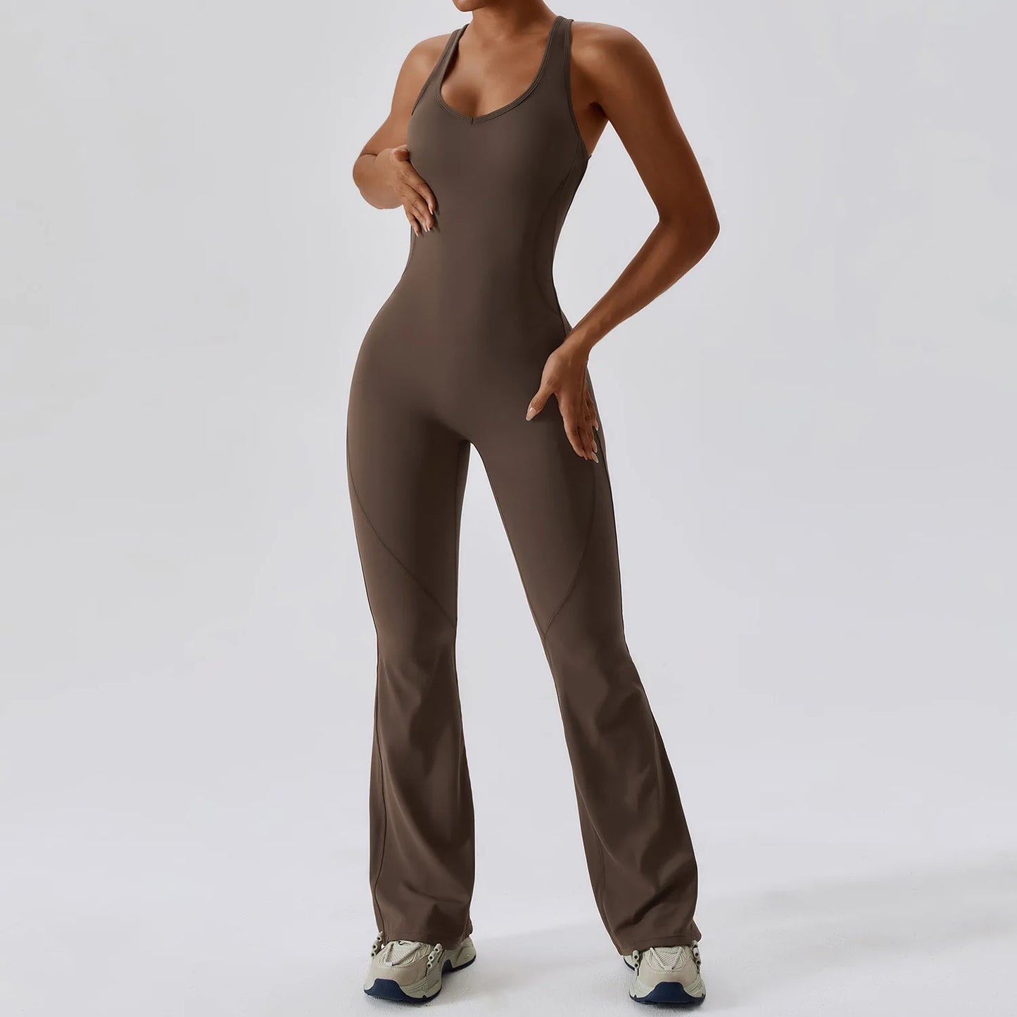 Women’s Yoga Jumpsuit – One Piece Training Sports Romper Push Up Gym Bodysuit Stretch Fitness Activewear Suit