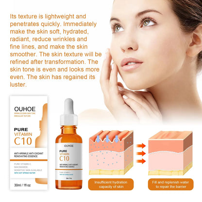 Vitamin C Face Serum – Wrinkle Remover, Lifting & Firming Anti-Aging Essence for Brightening & Nourishing Skin