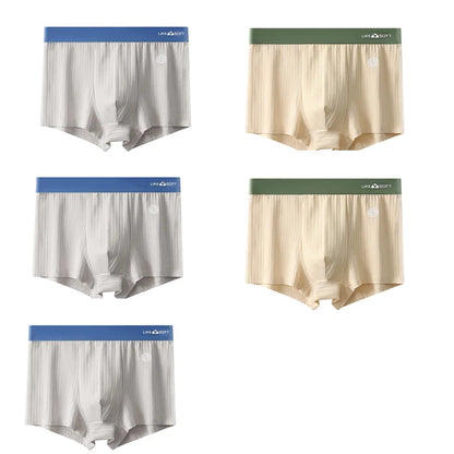 5PCS Men's Striped Boxer Shorts - Funny Comfortable Underwear with U-Convex Design