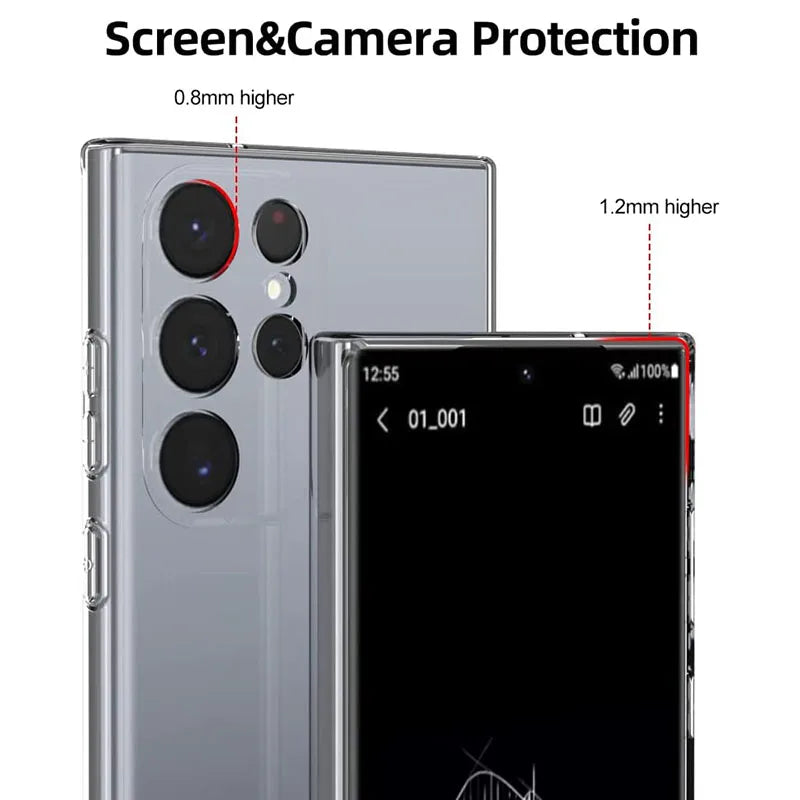 Soft Clear Silicone Phone Case for Samsung Galaxy A53 A13 A52 A12 A54 A16 A55 A52S S25 S24 S22 S21 S23 Ultra S20 FE Note 20 Ultra
