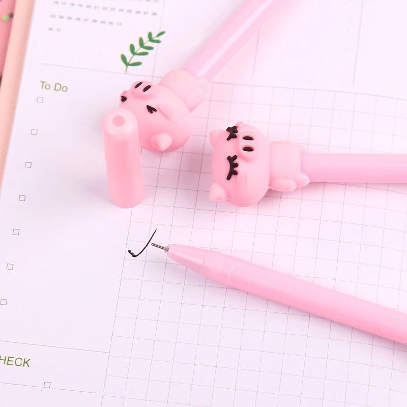 Cute Pink Pig Gel Pen – Kawaii Retractable Pen for School, Office, and Student Gifts