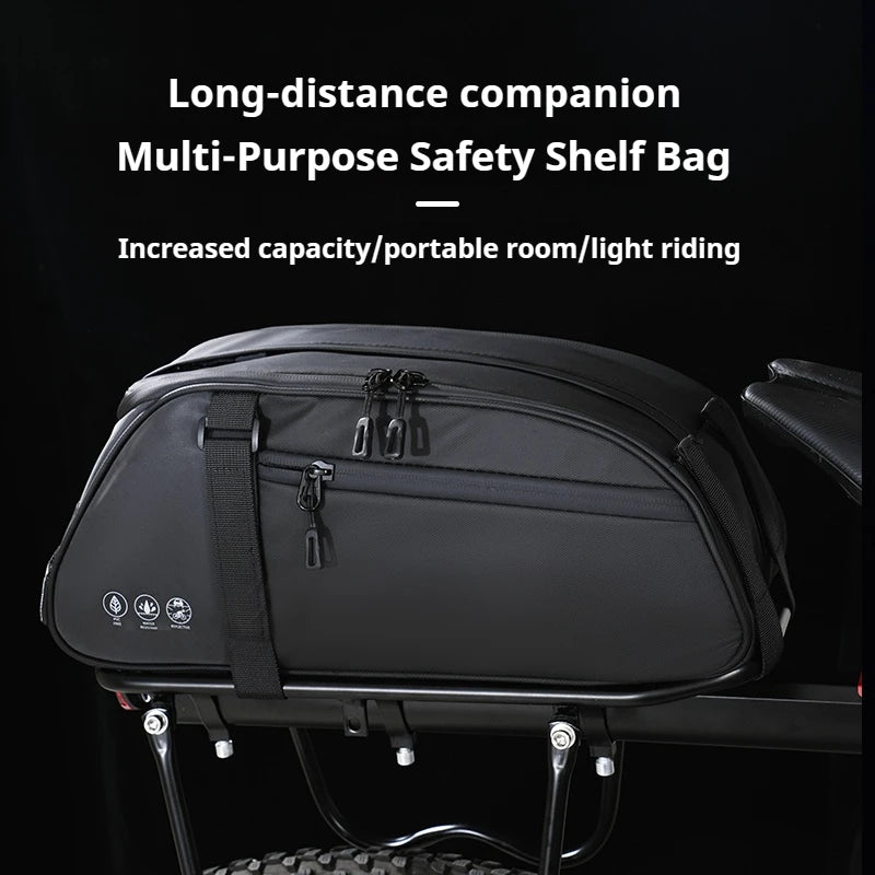 OFFBONDAGE Multifunctional Bicycle Saddlebag — Waterproof Reflective Top Tube Rack Bag, Handheld Large Capacity Adjustable Bike Bag