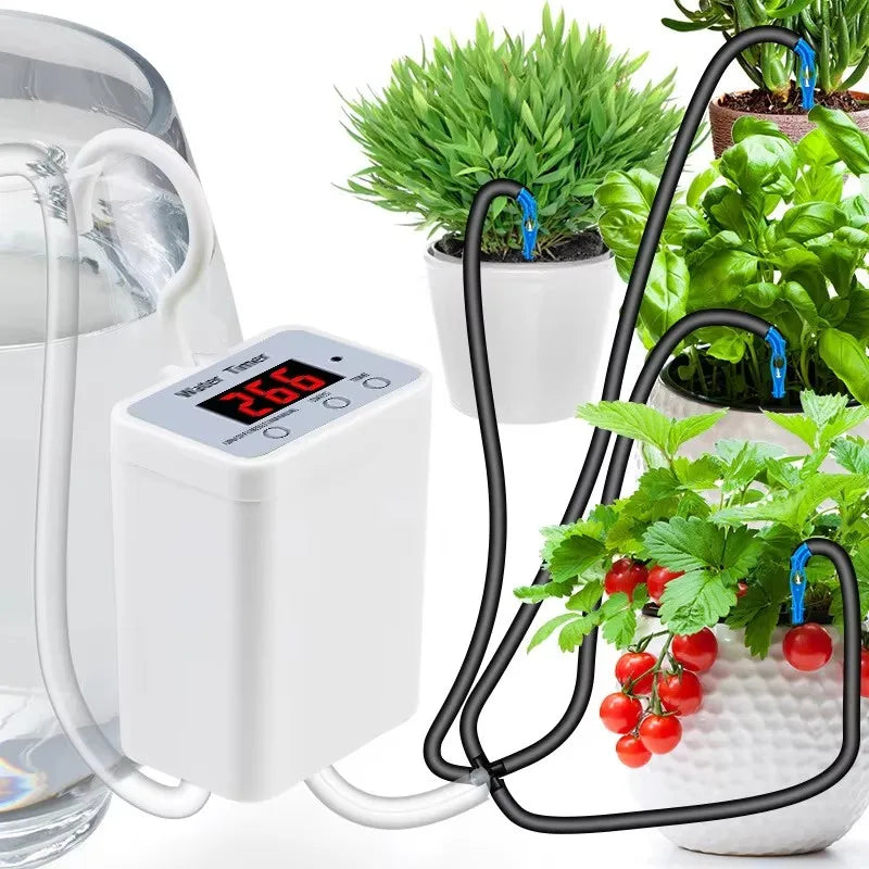 Automatic Plant Watering Pump Kit - 16-Outlet Timer Drip Irrigation System for Home, Garden & Flower Plants