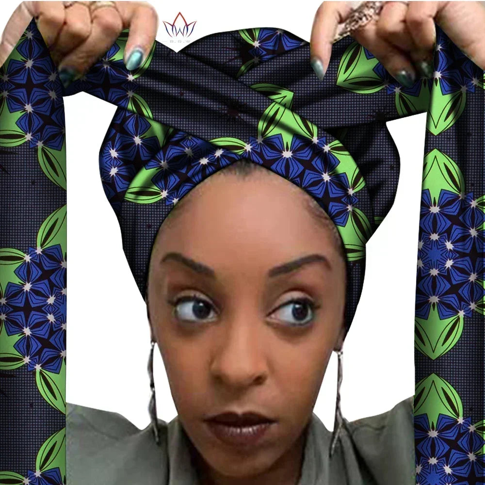 African Print Bonnet with Long Ribbon - Large Size Ankara Hair Wrap Cap for Women, Single Layer Head Cover