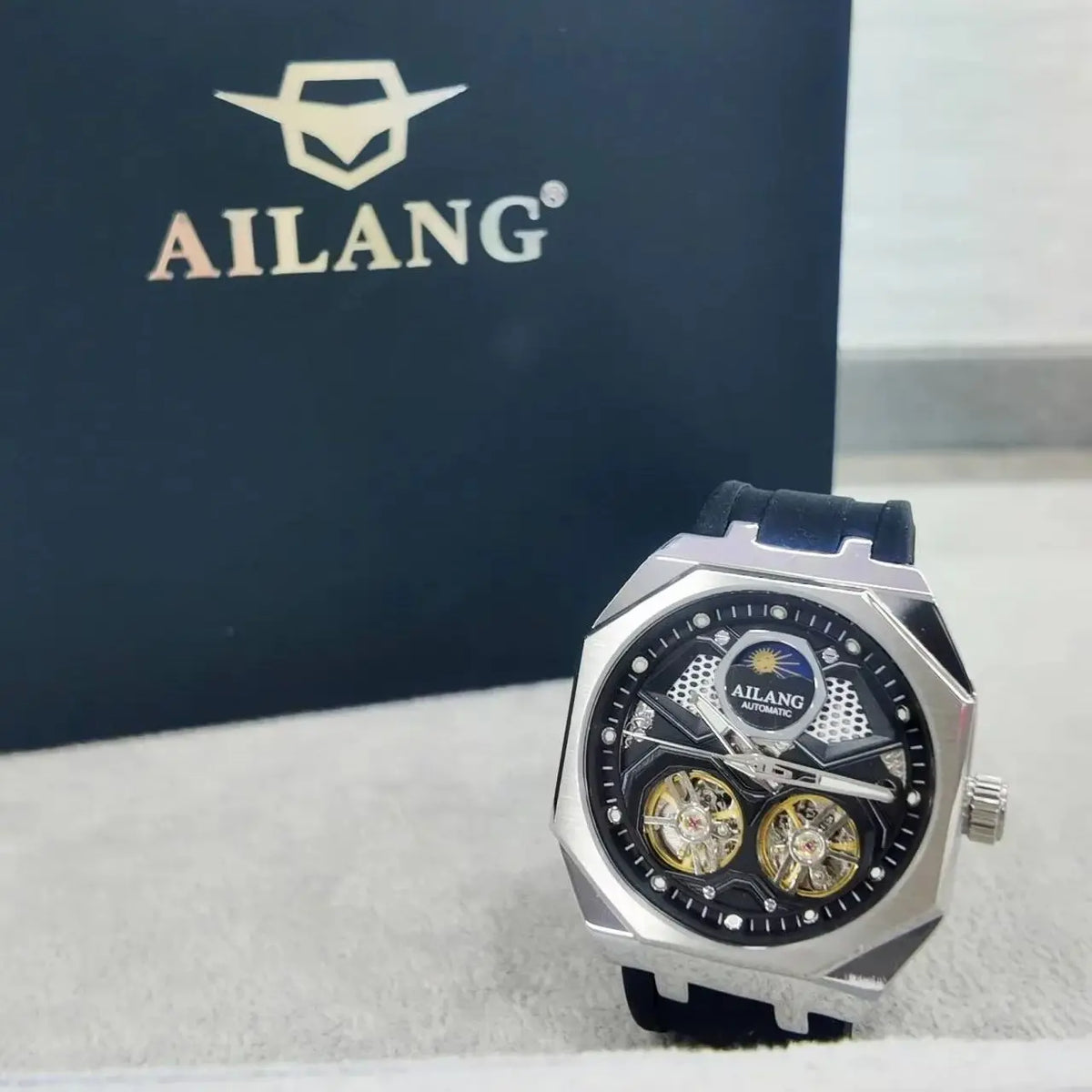 AILANG Double Tourbillon Mechanical Watch - Automatic Waterproof Luxury Timepiece 8839
