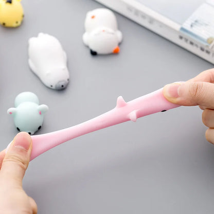 50–5PCS Kawaii Mochi Animal Squishy Toys – Anti-Stress Squeeze Balls for Kids Party Favors & Birthday Gifts