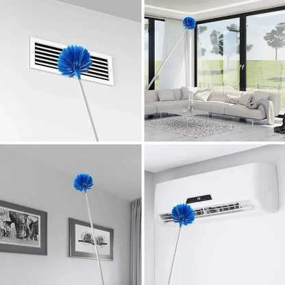 2.5m Spider Web Broom Set — 3-Pack Retractable Ceiling & Roof Dust Sweeper, Extended Dust Duster