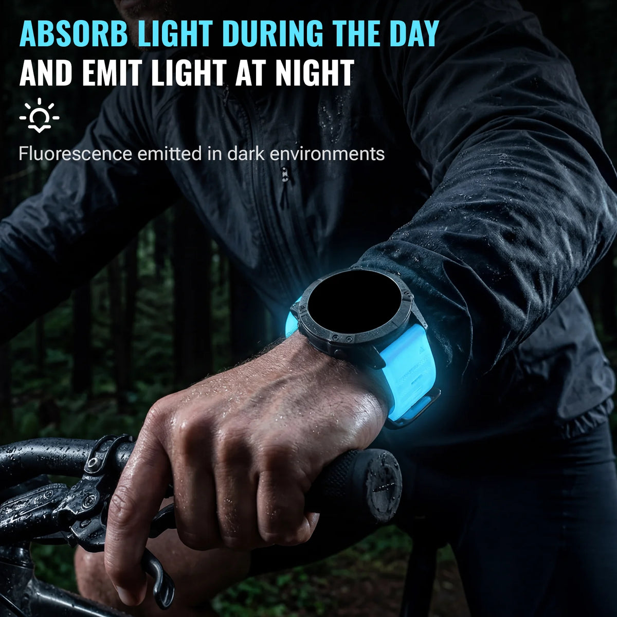 22mm/26mm Luminous Silicone Watch Band for Garmin Fenix, Epix, Enduro and Forerunner - Quick-Fit Sport Replacement Strap