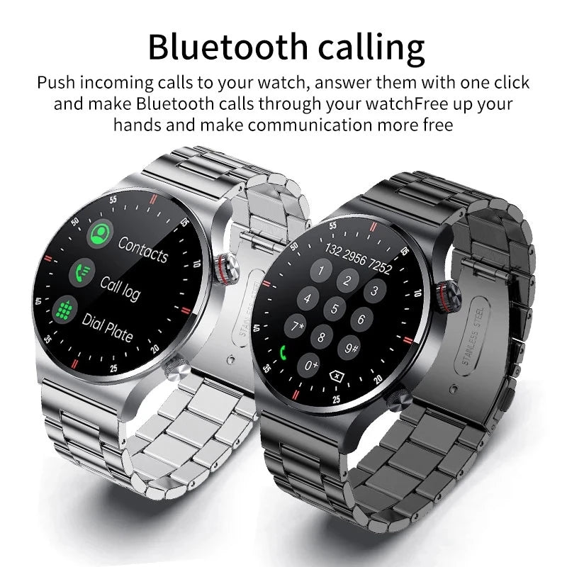 LIGE 2023 ECG+PPG Smartwatch for Men – AMOLED Touchscreen, Bluetooth Call, NFC, Waterproof Sports Watch for Android & iOS