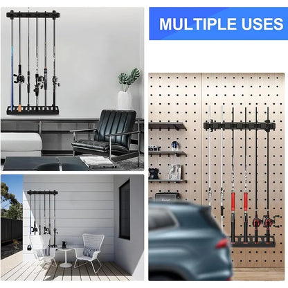 4/2PCS Fishing Rod Holder Rack - Wall Mount Vertical Storage Organizer for Garage & Fishing Pole Collection