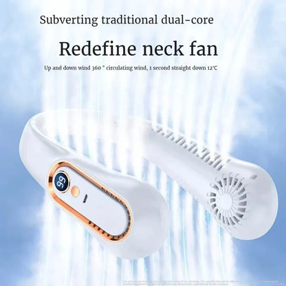 2026 Hanging Neck Fan 6000mAh Portable Air Cooler – Type-C USB Rechargeable 5 Speed Electric Neck Air Conditioner for Summer Cooling