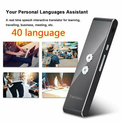 Wireless Voice Translator – 40 Languages Real-Time Two-Way Smart Instant Translation Device for Business, Travel & Study