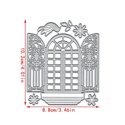 Windows Metal Cutting Die - Decorative Scrapbooking Craft Tool for Photo Albums, Paper Cards, and DIY Embossing