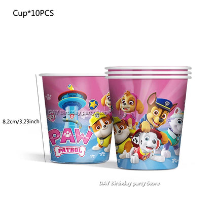 Paw Patrol Kids Birthday Party Supplies Set – Cups, Plates, Napkins, Gift Bags & Cake Toppers Decorations Kit