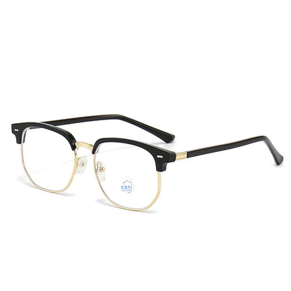 XJiea 2024 Photochromic Blue Light Blocking Glasses – Semi-Rimless Rectangle Eyewear for Men & Women, Office & Computer Use
