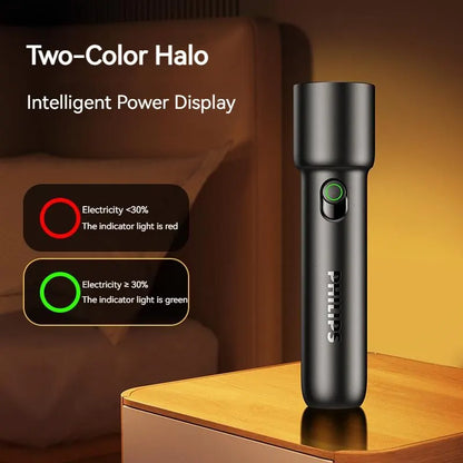 Philips 2025 New EDC Portable Rechargeable LED Flashlight – Self Defense, Camping & Hiking Tool