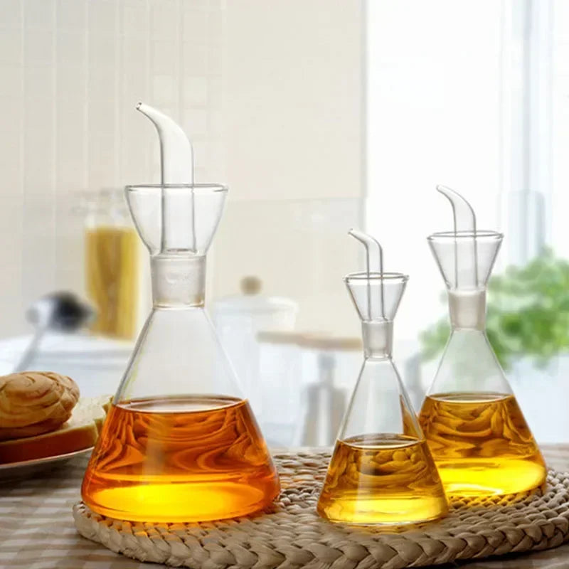 High Borosilicate Glass Oil & Vinegar Pot – Leak-Proof Kitchen Seasoning Bottle