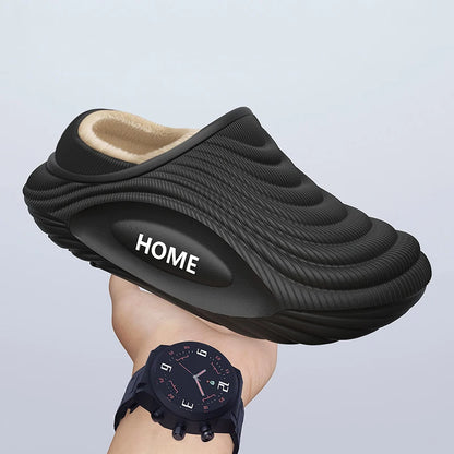 Warm Plush EVA Slippers for Men & Women – Waterproof Non-Slip Winter Platform Indoor/Outdoor Furry Home Slippers Casual Comfort Shoes