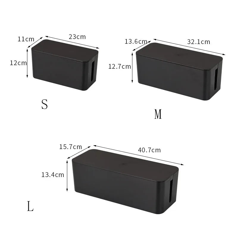 Cable Storage Box & Wire Organizer – Power Strip, Socket & Charger Management Case for Desk and Network Cables