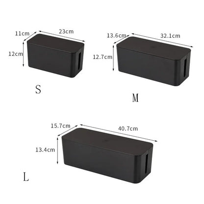 Cable Storage Box & Wire Organizer – Power Strip, Socket & Charger Management Case for Desk and Network Cables