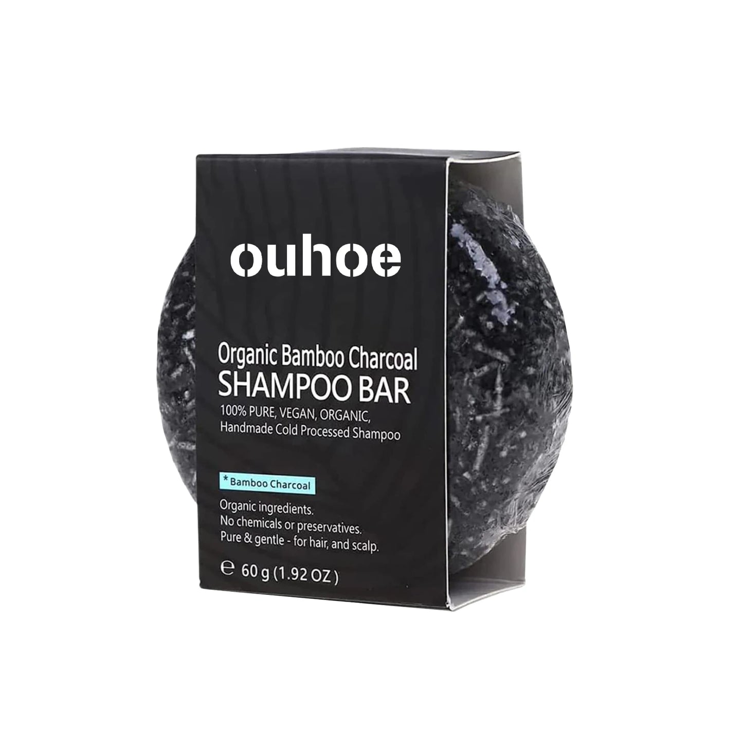 Bamboo Charcoal Shampoo Bar — Deep Cleansing, Nourishing Soap for Thick, Dark Hair & Dry Scalp Care