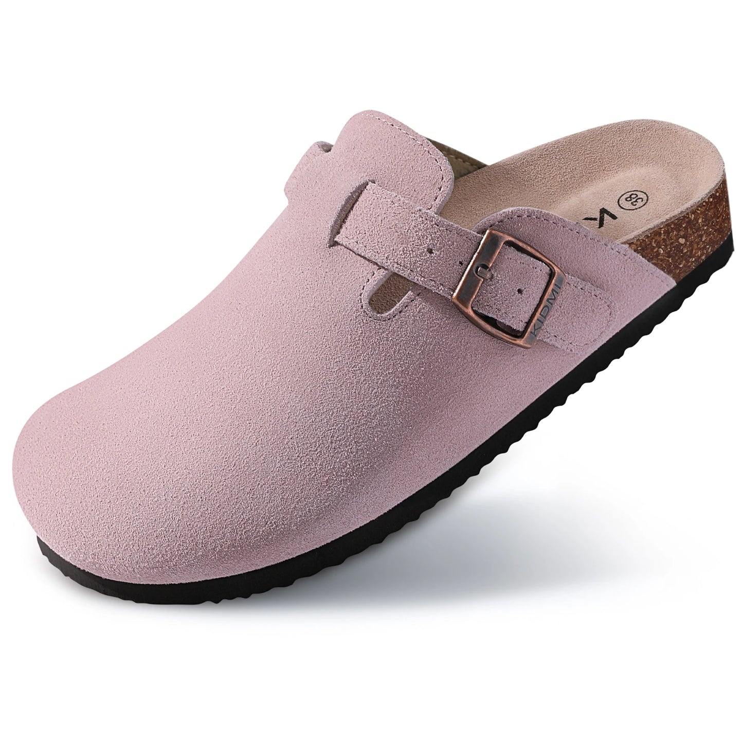 Comwarm Women’s Suede Mules & Men’s Cork Insole Clogs – Arch Support Sandals for Outdoor, Beach, and Home Slides