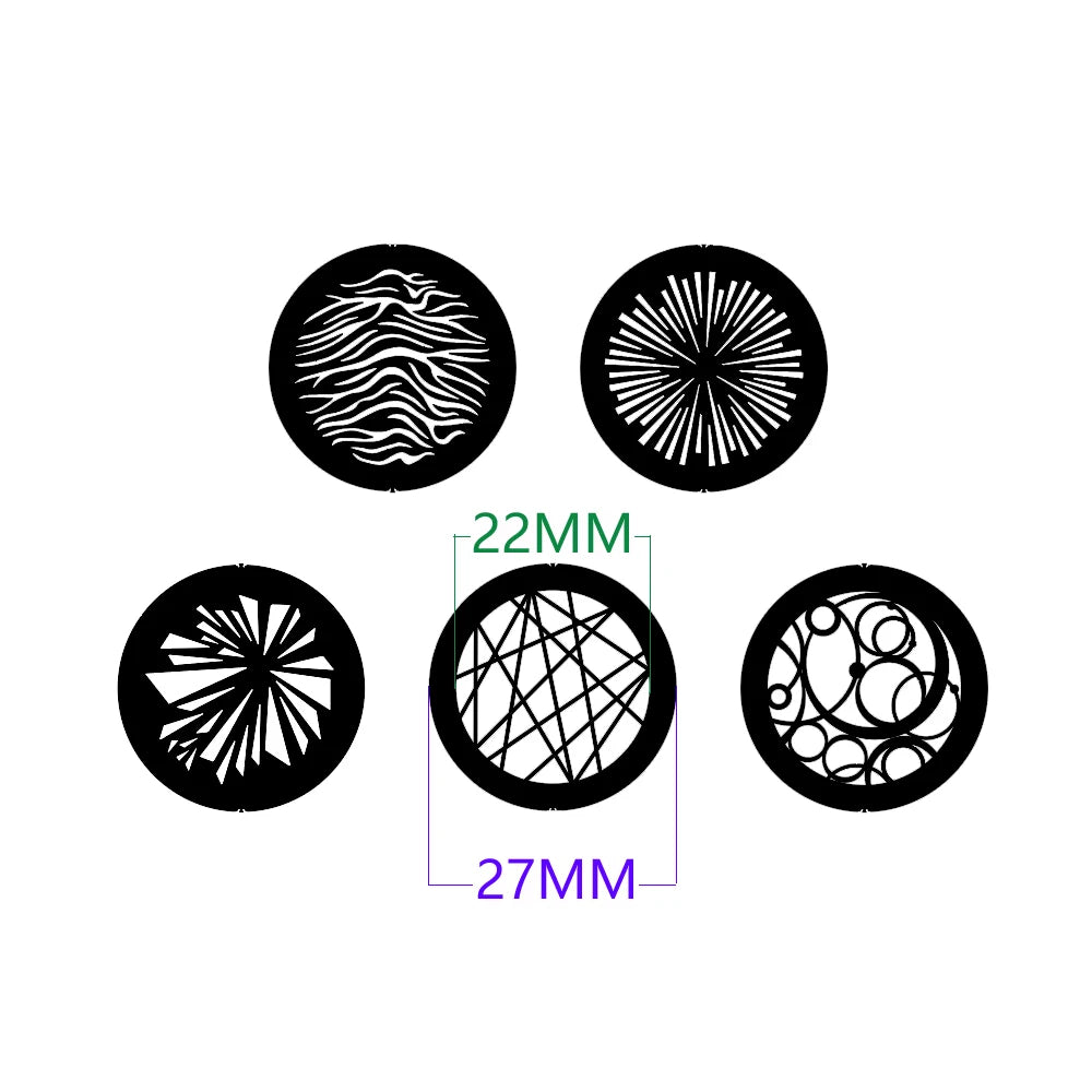 27mm Gobo Pattern Light - 22mm Creative Small Projection Auxiliary Scene Lighting Accessory
