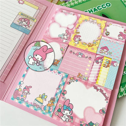 Kawaii Cartoon Sticky Notes – Hello Kitty, My Melody, Cinnamoroll & Kuromi Notebook, Cute School & Office Stationery