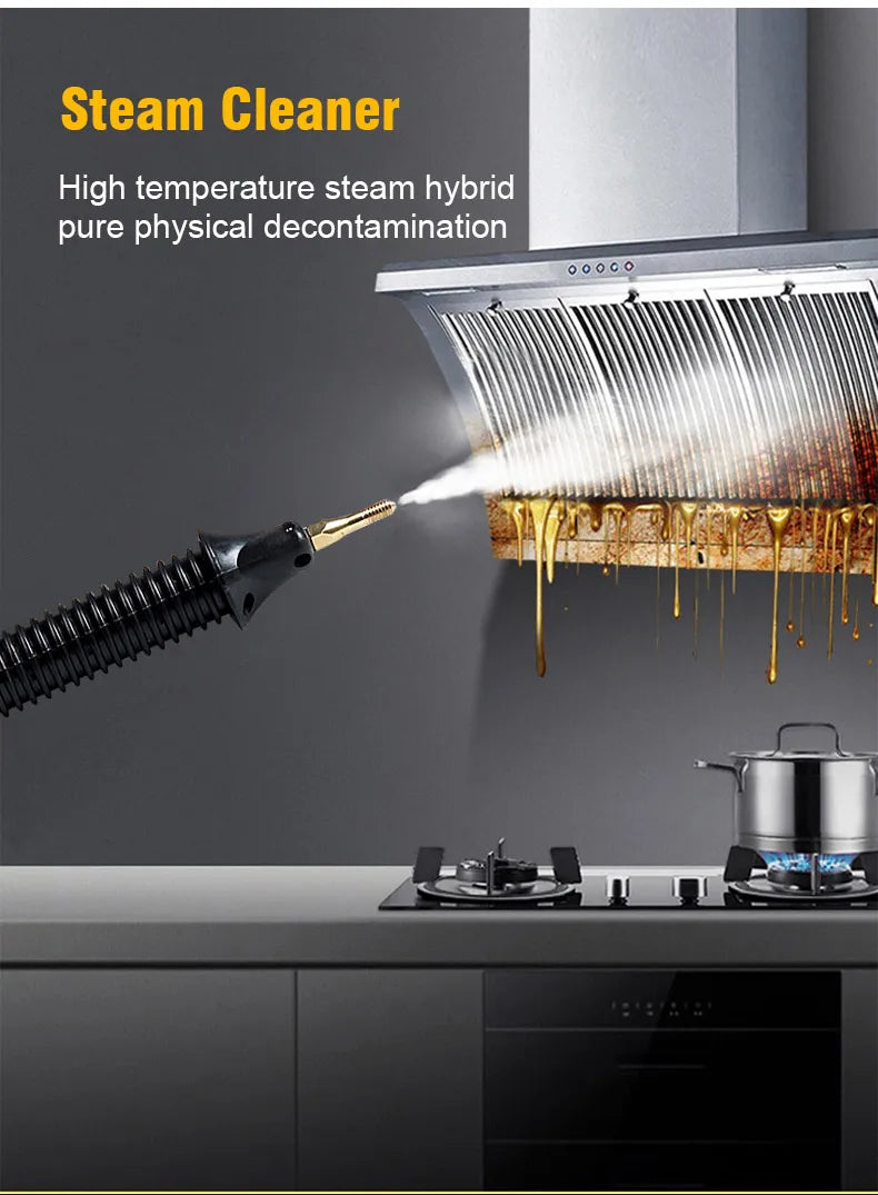 High-Temperature Steam Cleaner for Home Appliances – Sterilization, Kitchen Hood & Car Cleaner, US/EU Plug