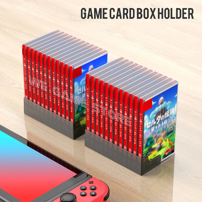 12-Slot Game Card Storage Case for Nintendo Switch OLED/Lite – SD & Game Disk Holder Stand