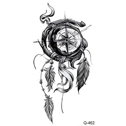 Waterproof Temporary Tattoo Stickers - Mini Black Rose, Butterfly, Arrow, Flower, Wings, Maori, and Snake Designs for Wrist and Neck