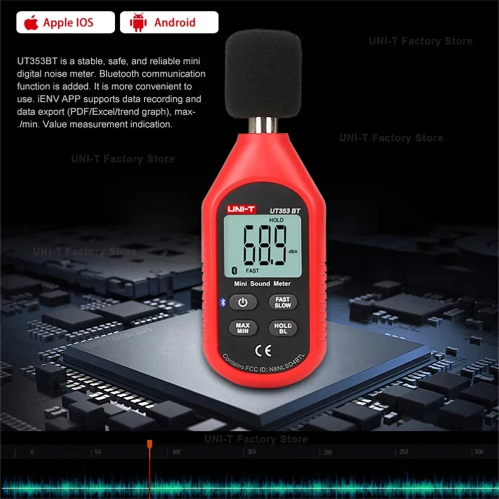 UNI-T Digital Meter Series - UT383/BT Light Meter, UT363/BT Anemometer, UT353/BT Sound Meter & UT333/BT Temperature Humidity Meter