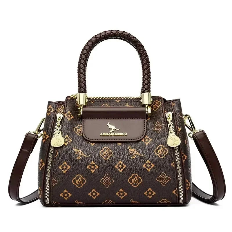Luxury Fashion Print Women’s Handbag – Large Capacity Soft Leather Shoulder & Crossbody Designer Purse