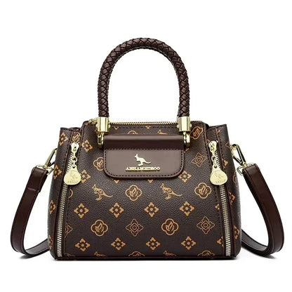 Luxury Fashion Print Women’s Handbag – Large Capacity Soft Leather Shoulder & Crossbody Designer Purse