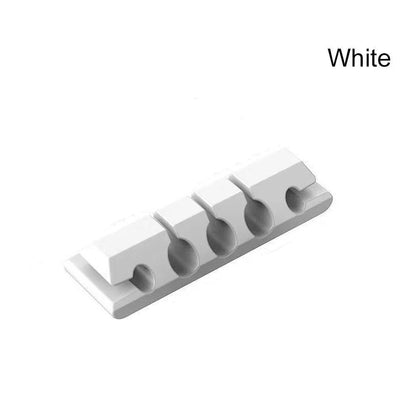 Silicone Cable Holder Organizer - Flexible Cord Management Clips for USB Wires, Earphones, Mouse & Keyboard Cables