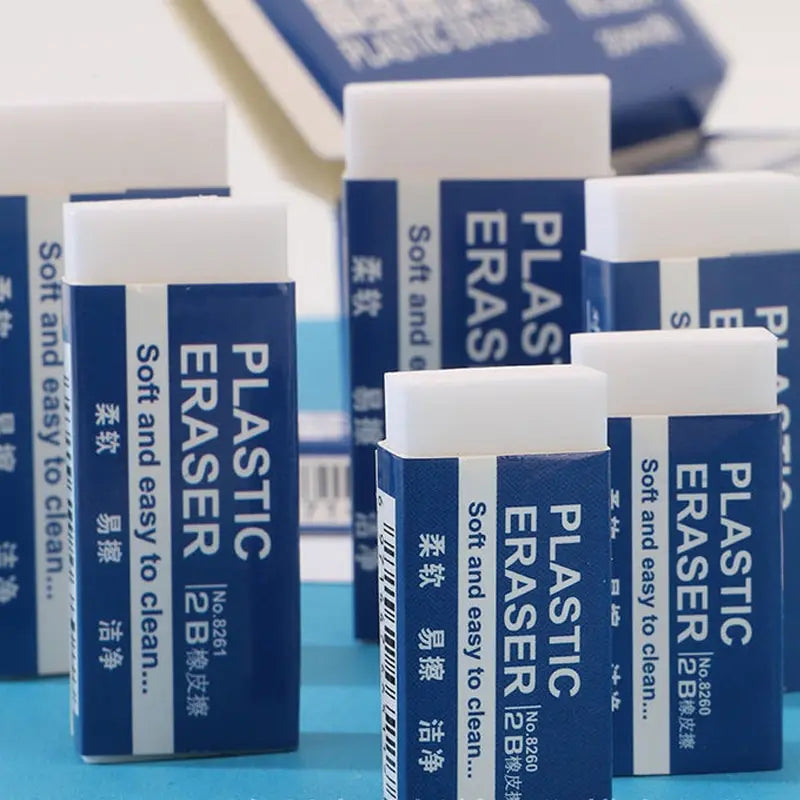 10PCS 2B White PVC Erasers – Soft, Mess-Free Cleaners for Students, Exam & Office Sketching