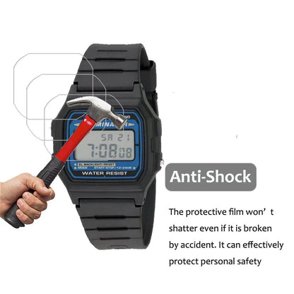 0.15mm HD Screen Protector for Casio Watches - 5H Anti-Fingerprint, Waterproof, Shock-Resistant Protective Film for F-105W and A168W