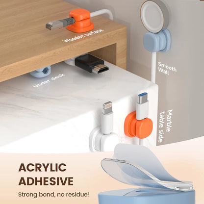 3/6-Piece Household Cable Clamp Kit – Rotatable Anti-Slip Holders for Home, Car & Desk Organization