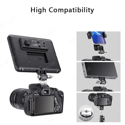 Mini Monitor Mount Holder – Adjustable Tripod Head with Cold Shoe Adapter for Flash, Microphone & Fill Light