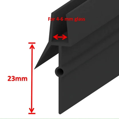 Shower Glass Door Seal Strip - 4–6mm Rubber Weatherproof Seal for Bath Screens and Glass Doors