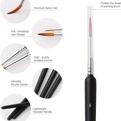 10/11PCS Miniature Paint Brush Set – Detail Tip Brushes with Ergonomic Handle for Acrylic & Oil Painting