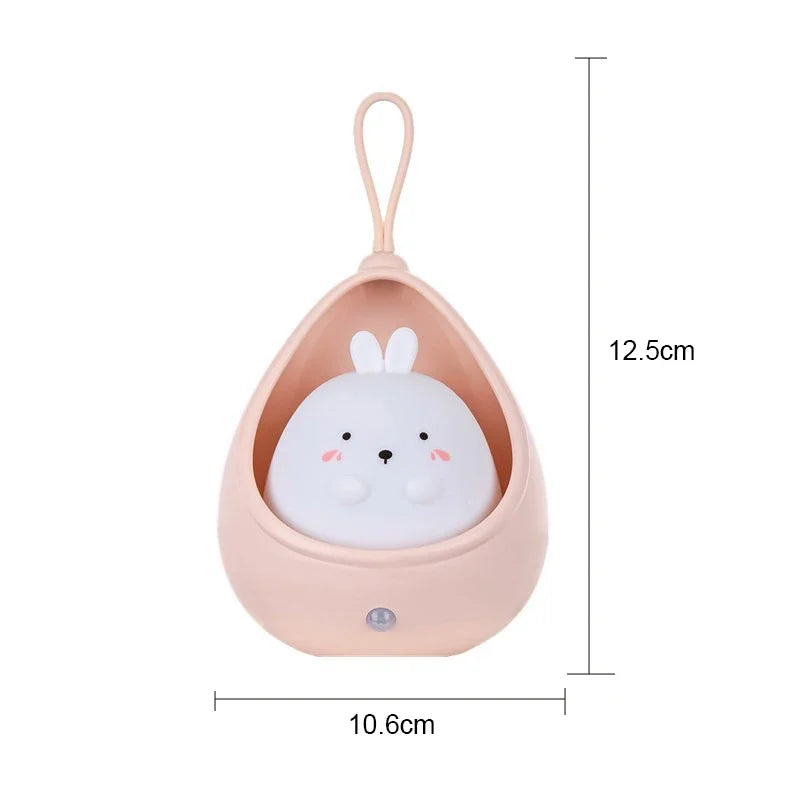LED Night Light with Human Sensor – USB Rechargeable Sleep Lamp for Bedroom, Bedside, Corridor & Desktop Decoration