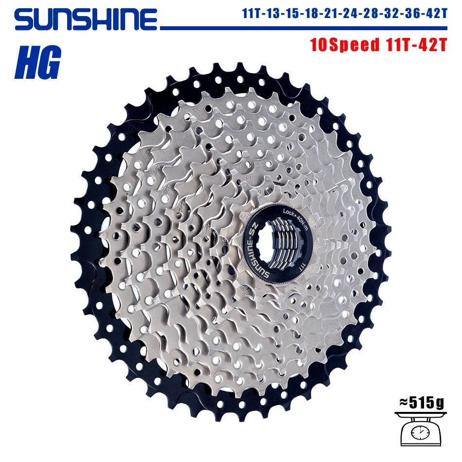 SUNSHINE Bicycle Cassette 8-12 Speed Freewheel - 32T to 52T Sprocket for Shimano/SRAM HG Flywheel