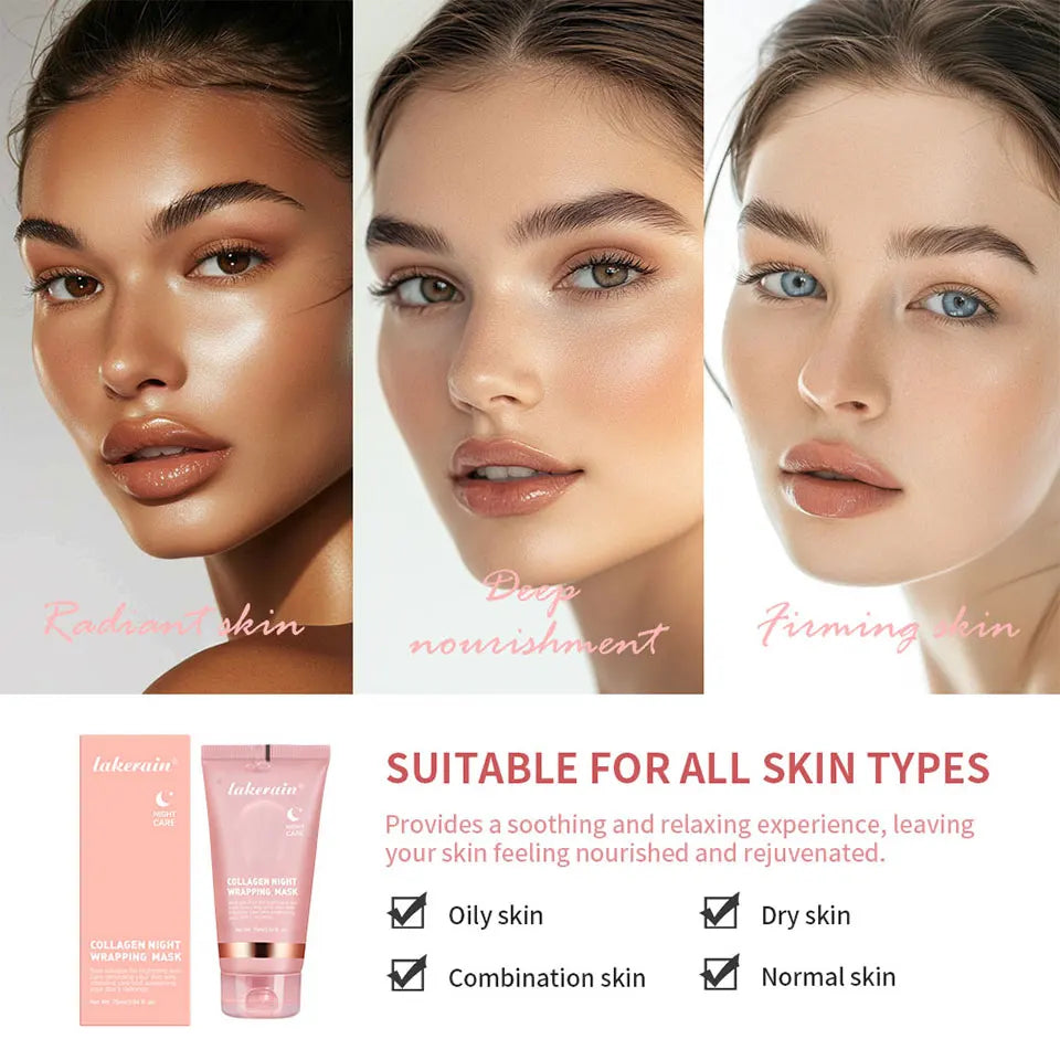 Collagen Jelly Cream – Hydrolyzed Overnight Peel-Off Facial Mask for Hydration & Firming