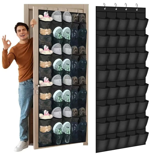Over The Door Shoe Organizer - 12/14/24/28/35/40 Pocket Large Mesh Hanging Rack for Closet Shoe Storage
