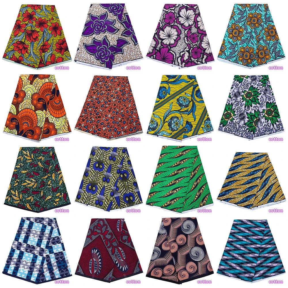 Original African Wax Print Fabric - 100% Cotton Colorful Dutch Ankara Pagne