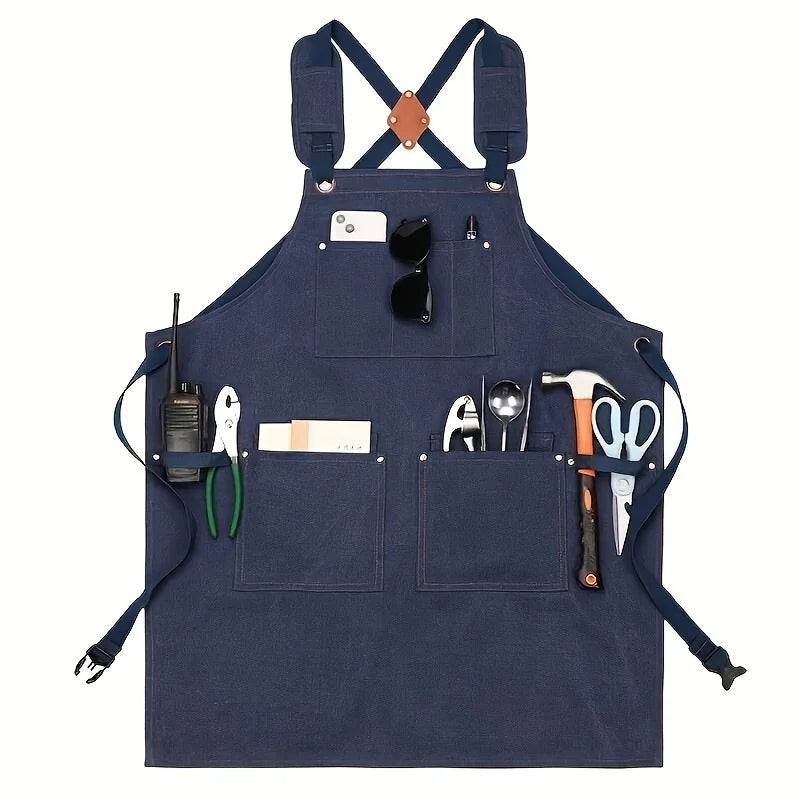 Thick Cotton Canvas Waterproof Apron - Durable Kitchen, Catering, Gardening & Commercial Waist Apron