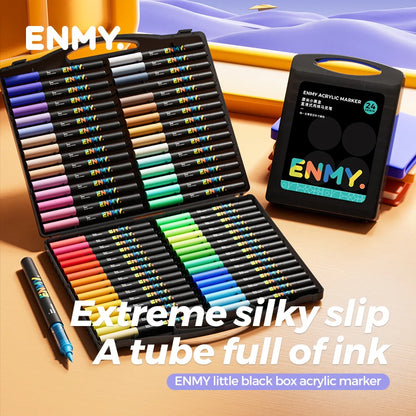 ENMY Acrylic Paint Marker Pens – Soft Tip, Direct Liquid Graffiti, Quick-Dry Pigments for Felt & Art Supplies