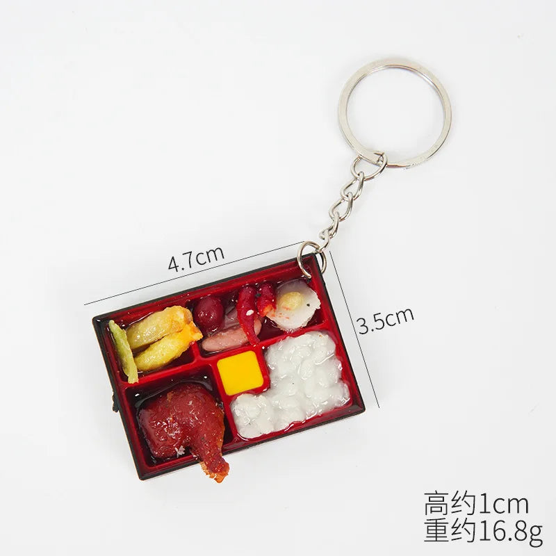 PVC Sushi Food Box Keychain – Mini Lunch Dollhouse Toy Keyring, Wholesale